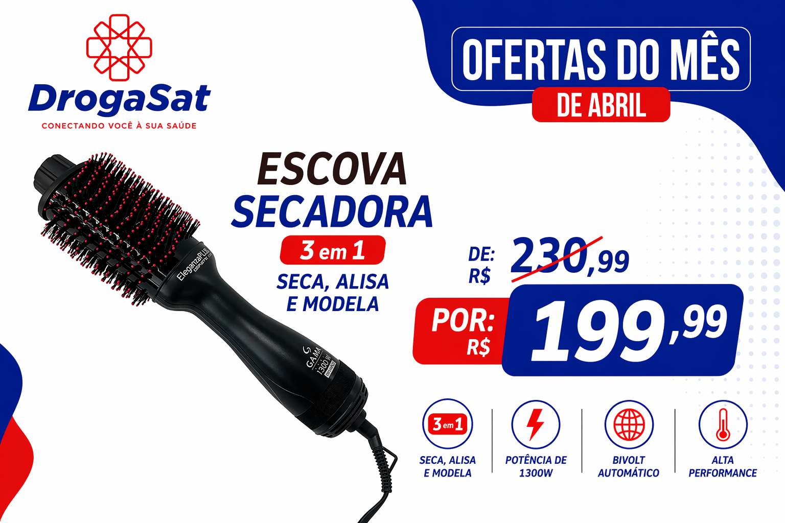 Oferta da Escova Secadora 3 em 1